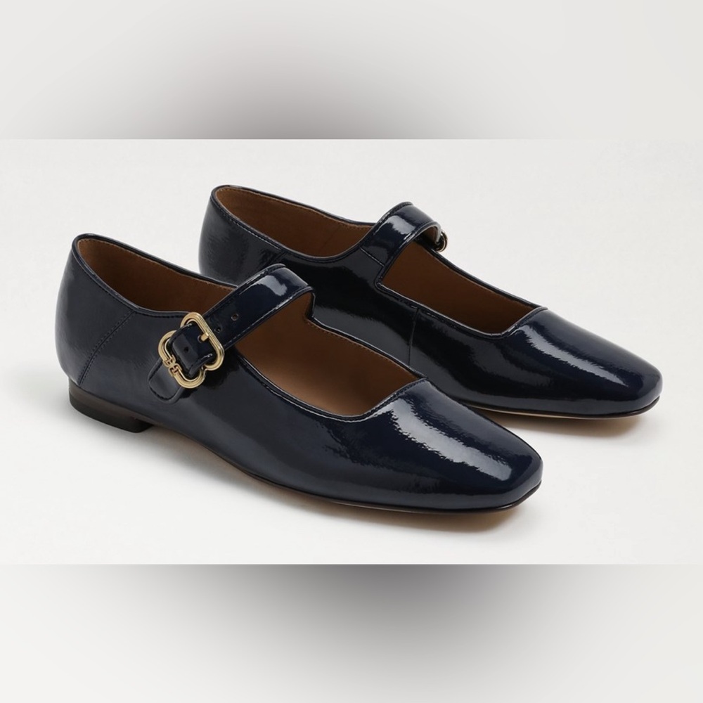 💙Like New💙 Sam Edelman - Michaela Mary Jane Flats in Navy Patent Leather